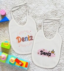 BK Kids Kişiye Özel İsimli 2’li Beyaz Mama Önlüğü-15