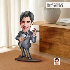 BK Gift Kişiye Özel Boss Baba Karikatürlü Büyük Boy Ahşap Biblo-10 Arkadaşa Hediye , Sevgiliye Hediye, Kişiye Özel Biblolar