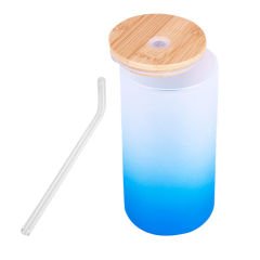 Sublimasyon Pipetli Cam Suluk - Mavi