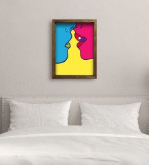 BK Gift Yatak Odası Konseptli Doğal Masif Ahşap Çerçeveli Tablo 45x65cm-35