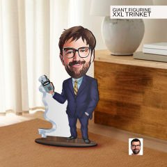 BK Gift Kişiye Özel Boss Baba Karikatürlü Büyük Boy Ahşap Biblo-11 Arkadaşa Hediye , Sevgiliye Hediye, Kişiye Özel Biblolar