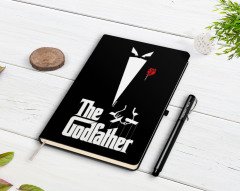 Kişiye Özel Godfather Baba Tasarımlı Siyah Defter ve Kalem Hediye Seti-11