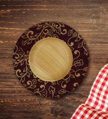 Kişiye Özel Retro Motif Tasarımlı Doğal Ahşap Tabaklı Heybeli Çay Bardağı Model 13