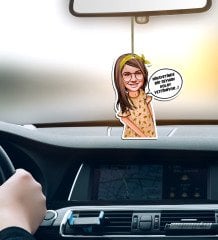 Kişiye Özel Kız Çocuk Kolay Yetişmiyor Karikatürlü Ahşap Araba Dikiz Ayna Süsü-2