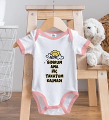 BK Kids Takatum Kalmadı Tasarımlı Pembe Bebek Body Zıbın-1
