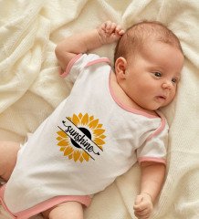 BK Kids Sunshine Tasarımlı Pembe Bebek Body Zıbın-1