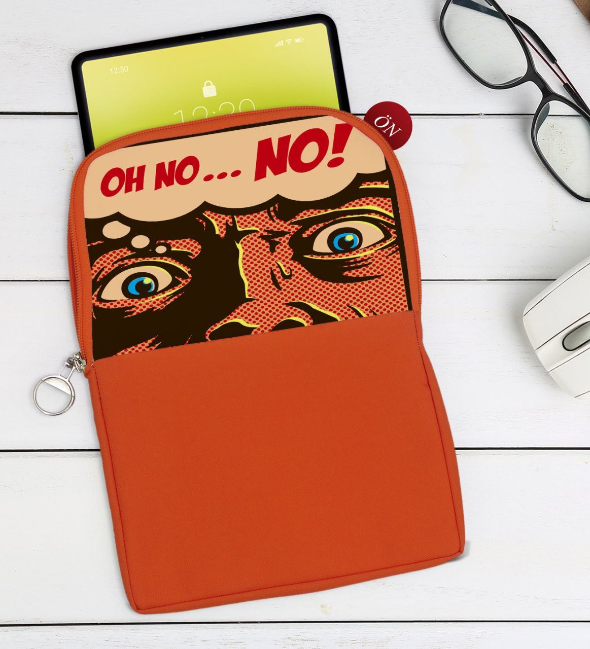 BK Gift Pop Art Tasarımlı Taşınabilir Koruyucu Tablet Kılıfı & Organizer Çanta - Turuncu-10
