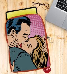 BK Gift Pop Art Tasarımlı Taşınabilir Koruyucu Tablet Kılıfı & Organizer Çanta - Turuncu-10