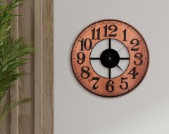 BK Home Retro Dekoratif 45cm Ahşap Duvar Saati-6