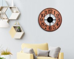 BK Home Retro Dekoratif 45cm Ahşap Duvar Saati-6