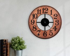 BK Home Retro Dekoratif 45cm Ahşap Duvar Saati-6