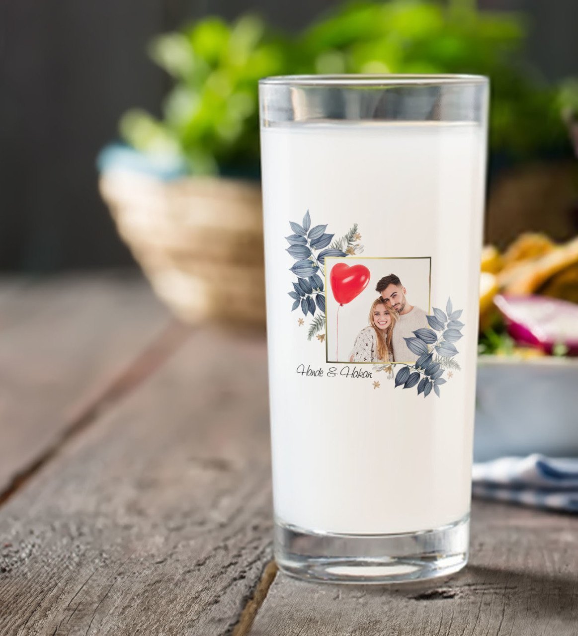 Kişiye Özel Renkli Baskılı İsimli Fotoğraflı Rakı Bardağı-33