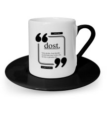 Kişiye Özel Dost Siyah Türk Kahvesi Fincanı - 4