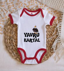 BK Kids Yavru Kartal Tasarımlı Kırmızı Bebek Body Zıbın-1