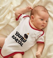 BK Kids Yavru Kartal Tasarımlı Kırmızı Bebek Body Zıbın-1