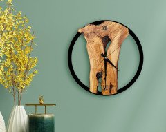 BK Home Dekoratif 45cm Ahşap Duvar Saati-8