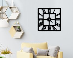 BK Home Dekoratif 45cm Ahşap Duvar Saati-9