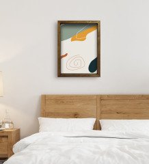 BK Gift Yatak Odası Konseptli Doğal Masif Ahşap Çerçeveli Tablo 45x65cm-43
