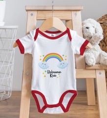 BK Kids Babasının Kızı Tasarımlı Kırmızı Bebek Body Zıbın ve Mama Önlüğü Hediye Seti-1