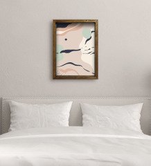 BK Gift Yatak Odası Konseptli Doğal Masif Ahşap Çerçeveli Tablo 45x65cm-45