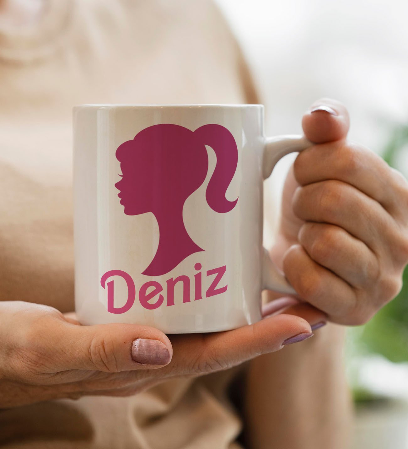 Bk Gift Kişiye Özel Barbie Tasarımlı Beyaz Kupa Bardak-1, Barbie Filmi, Barbie Hediyelik Eşya, Arkadaşa Hediye