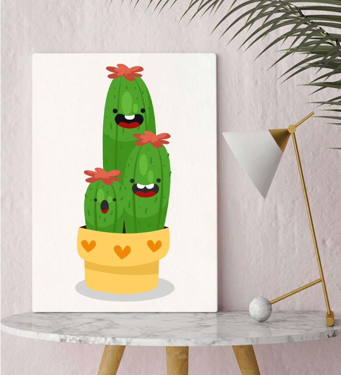 BK Gift Kaktüs Tasarımlı Kanvas Tablo 30x50cm-12