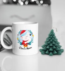 Yılbaşı Hediyesi BK Gift Kişiye Özel Yeni Yıl Tasarımlı Beyaz Kupa Bardak ve Kokulu Çam Ağacı Mum Hediye Seti-6, Sevgiliye Hediye, Arkadaşa Hediye
