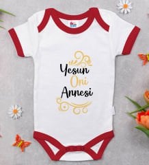 BK Kids Yesun Oni Annesi Tasarımlı Kırmızı Bebek Body Zıbın-1