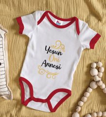BK Kids Yesun Oni Annesi Tasarımlı Kırmızı Bebek Body Zıbın-1