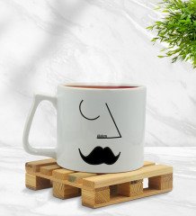 Kişiye Özel Picasso Erkek Figürlü Middle Beyaz Kupa Bardak Model 1