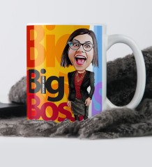 Kişiye Özel Bayan Big Boss Karikatür Beyaz Kupa Bardak - 2