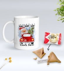 Yılbaşı Hediyesi BK Gift Kişiye Özel Yeni Yıl Tasarımlı Beyaz Kupa Bardak ve Yeni Yıl Dilekleri Şans Kurabiyesi Hediye Seti-2, Sevgiliye Hediye, Arkadaşa Hediye