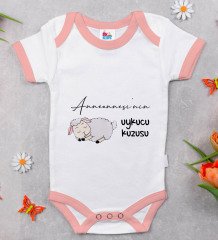 BK Kids Anneannesinin Uykucu Kuzusu Tasarımlı Pembe Bebek Body Zıbın-1