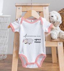 BK Kids Anneannesinin Uykucu Kuzusu Tasarımlı Pembe Bebek Body Zıbın-1