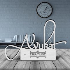 Kişiye Özel Mesleki Avukat Ahşap Masa İsimliği - D1