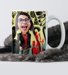 Kişiye Özel Bayan Big Boss Karikatür Beyaz Kupa Bardak - 3