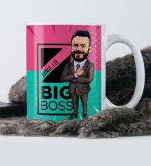 Kişiye Özel Bay Big Boss Karikatür Beyaz Kupa Bardak - 1