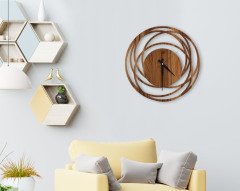 BK Home Dekoratif 45cm Ahşap Duvar Saati-17