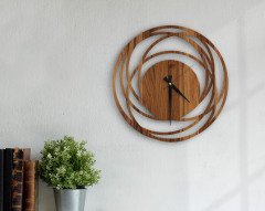 BK Home Dekoratif 45cm Ahşap Duvar Saati-17