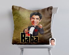 Kişiye Özel Godfather Baba Karikatürlü Beyaz Yastık-8