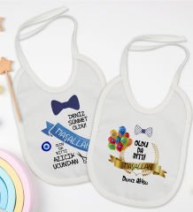 BK Kids Kişiye Özel Sünnet Tasarımlı 2’li Beyaz Mama Önlüğü-2