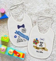 BK Kids Kişiye Özel Sünnet Tasarımlı 2’li Beyaz Mama Önlüğü-2