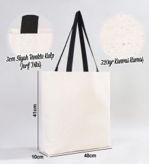 BK Gift I Love Antalya Siyah Renkli Kulp Kanvas Plaj Çantası 48x40m, Baskılı Omuz Çantası, Alışveriş Çantası