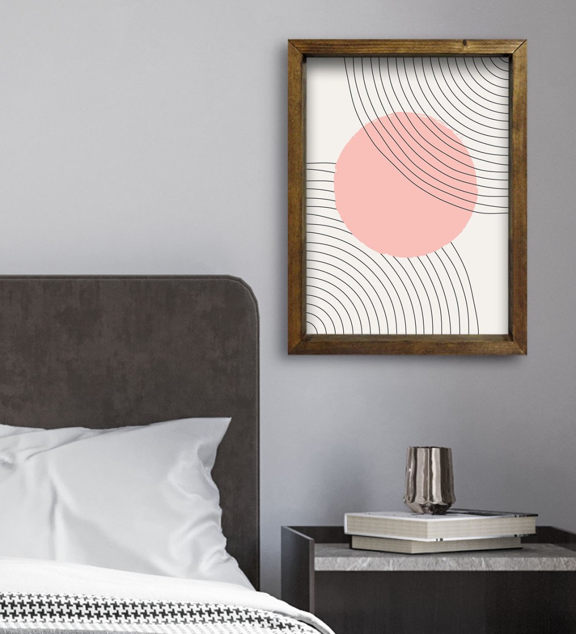 BK Gift Yatak Odası Konseptli Doğal Masif Ahşap Çerçeveli Tablo 45x65cm-52