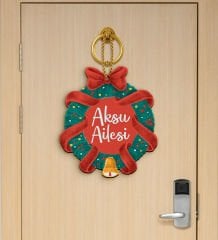 BK Gift Kişiye Özel İsimli Yılbaşı Ahşap Kapı Süsü-1