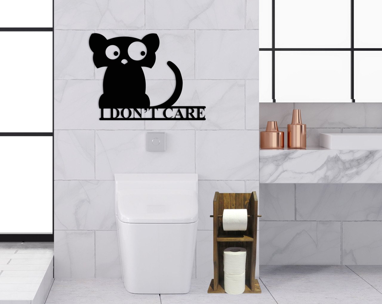 BK Home Doğal Masif Ahşap Tuvalet Kağıtlığı ve Konsept Banyo Duvar Dekoru-4