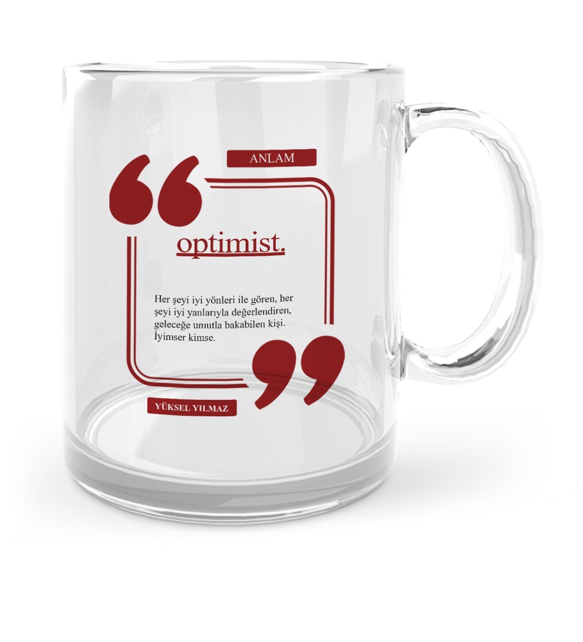 Kişiye Özel Optimist Cam Kupa Bardak - 4