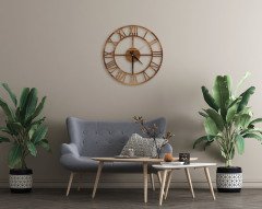 BK Home Dekoratif 45cm Ahşap Duvar Saati-19