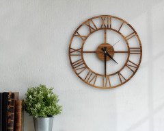 BK Home Dekoratif 45cm Ahşap Duvar Saati-19