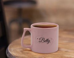 BK Gift Kişiye Özel İsimli Pastel Pembe Middle Kupa Bardak, Arkadaşa Hediye, Ev Hediyesi, Doğum Günü Hediyesi, Ofis Hediyesi-2